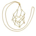 Cage à minéraux réglable en bronze avec chaîne