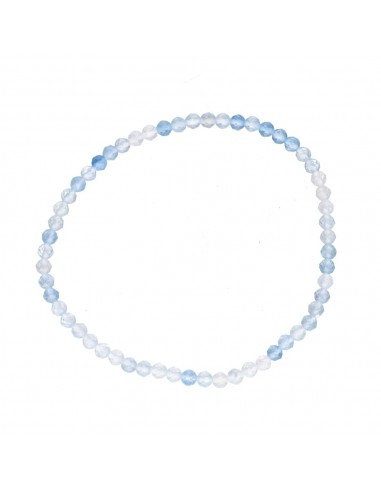 Bracciale sfaccettato di acquamarina 3mm