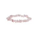 Pulseira pequena de chips de quartzo rosa 5cm