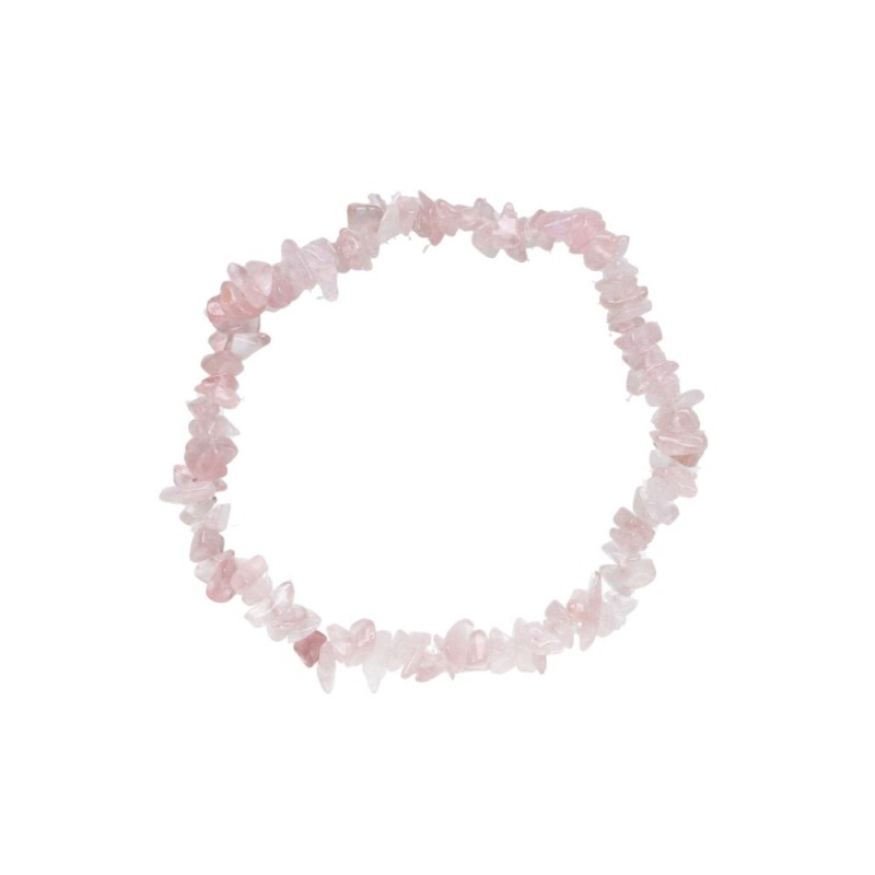 Bracciale Chip Piccolo di Quarzo Rosa 5cm
