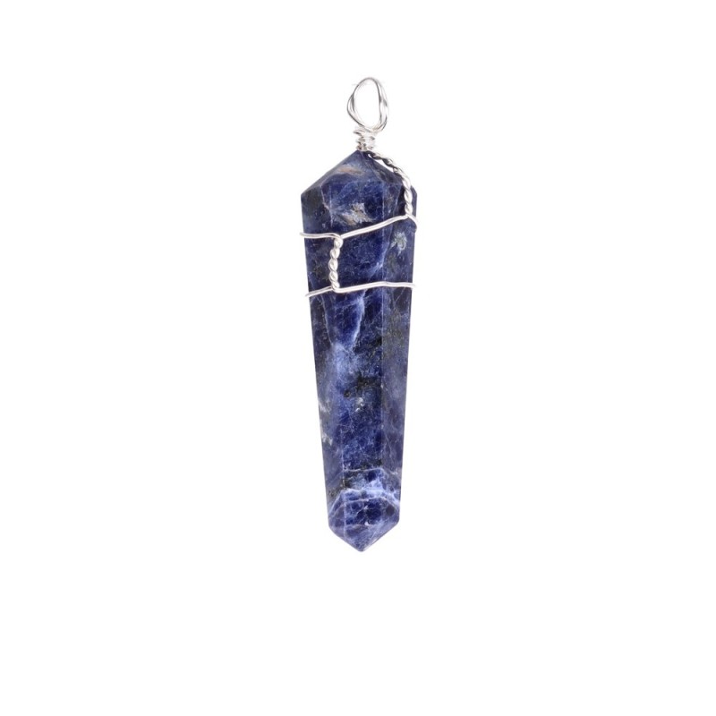 Pendente Sodalite Bi-finish in Argento: Eleganza ed Energia