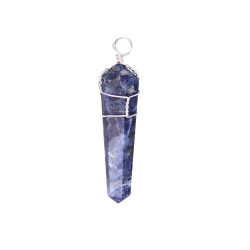 Pendente Biterminado in Sodalite con Bagno d'Argento