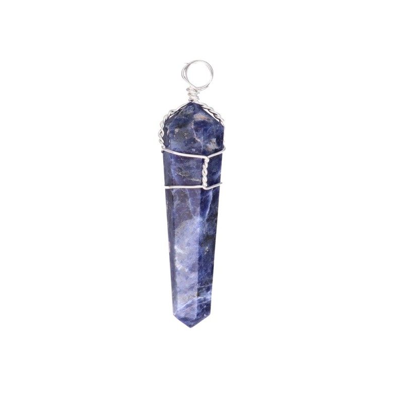 Pendente Sodalite Bi-finish in Argento: Eleganza ed Energia