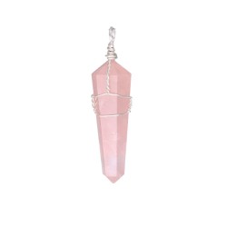 Collana in Quarzo Rosa Biteraminato in Argento: Amore e Guarigione