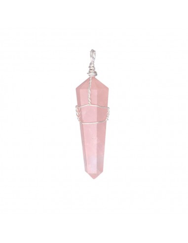 Colgante Biterminato di Quarzo Rosa...