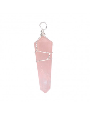 Colgante Biterminato di Quarzo Rosa...