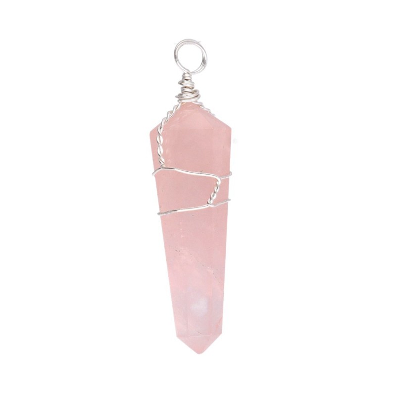 Collana in Quarzo Rosa Biteraminato in Argento: Amore e Guarigione