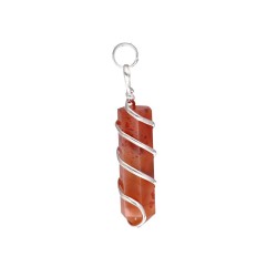 Pendente Punta di Cornalina con Spirale in Bagno d'Argento