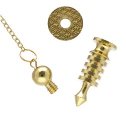 Pêndulo Isis 4 Pilhas com Flor da Vida em Bronze (BRO23)