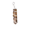 Tiger's Eye Spiral Pendant: Strength and Balance in Silver