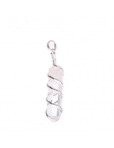 Quartz Pendant with Spiral in Silver...