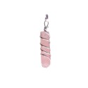 Pendentif spirale en quartz rose : amour et harmonie en argent