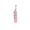 Silver Plated Spiral Rose Quartz Pendant with Rose Quartz Point