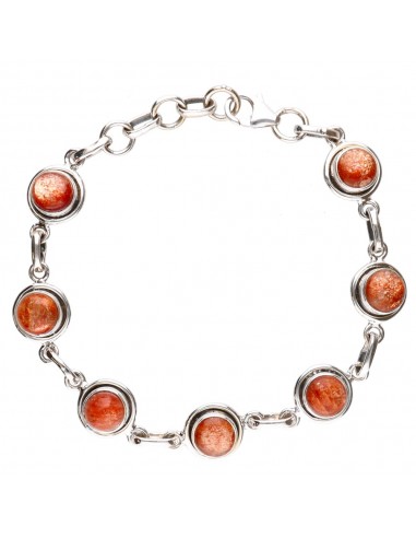 Pulseira de prata esterlina 925 Sunstone