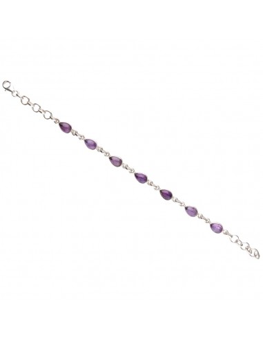 Amethyst Drops Bracelet in 925...
