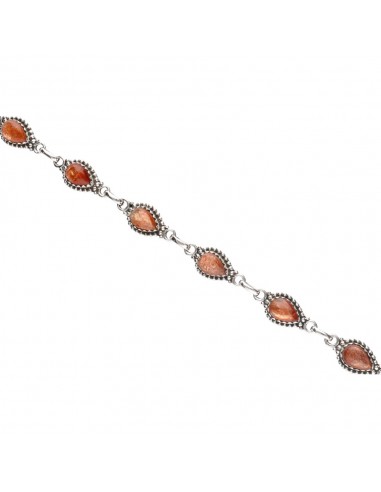 Bracciale con gocce di pietra sole in...