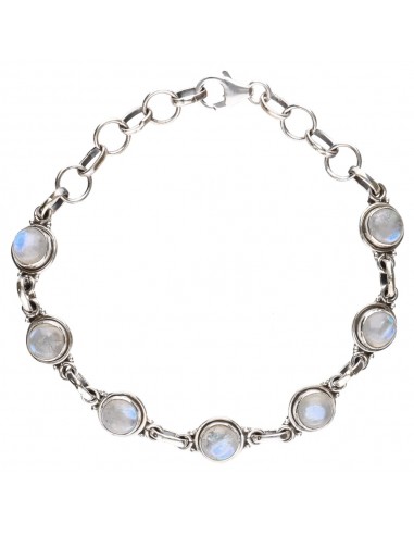 Pulseira com círculos de pedra da lua...