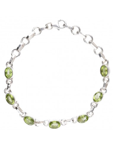 Faceted Peridot Bracelet in Sterling...