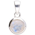 Faceted Moonstone Circle Pendant in 925 Sterling Silver
