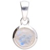 Pendentif en argent 925 avec pierre de lune en forme de cercle facetté
