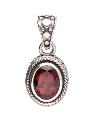 Ciondolo bohemien con granato in...