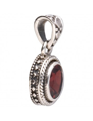 Ciondolo bohemien con granato in...