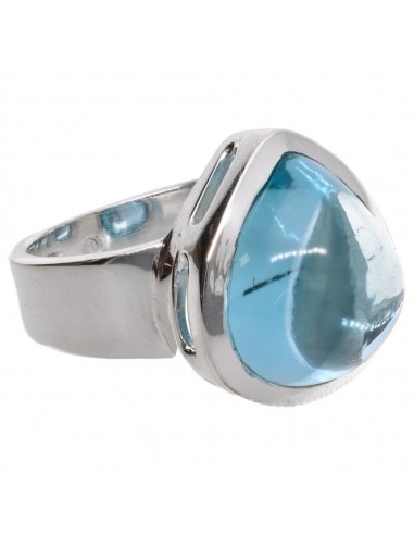 Bague Topaze bleue en argent 925 (14H)