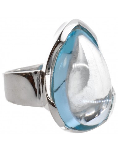 Anillo de Topacio Azul en Plata de...