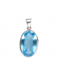 Blue Topaz Faceted Pendant...