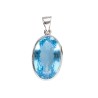 Pendentif Topaze bleue à facettes en argent 925 (41H)