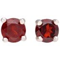 925 Sterling Silver Faceted Garnet Earrings: Mini and Elegant