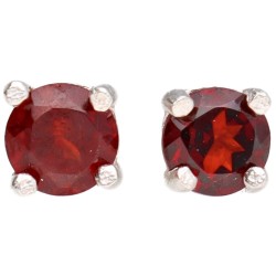Orecchini Granato Facettato Argento 925: Mini ed Eleganti