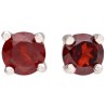Boucles d'oreilles en argent 925 grenat facetté Mini Circle Button Earrings
