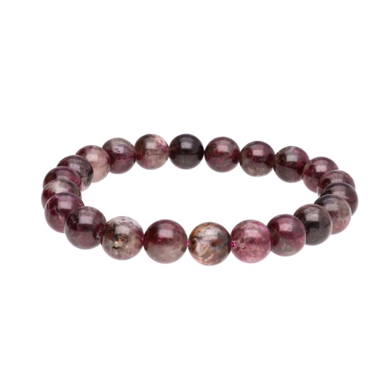 Bracciale Tormalina Fiore di Prugno 8mm: Eleganza e Protezione