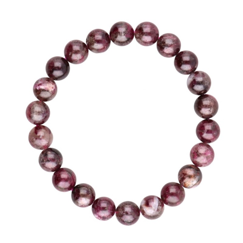 Bracciale Tormalina Fiore di Prugno 8mm: Eleganza e Protezione
