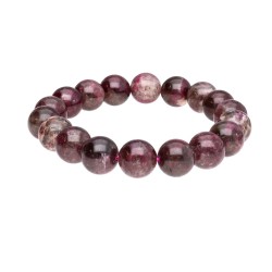 Bracciale in Tormalina Fiore di Prugno 10mm: Eleganza e Energia Positiva