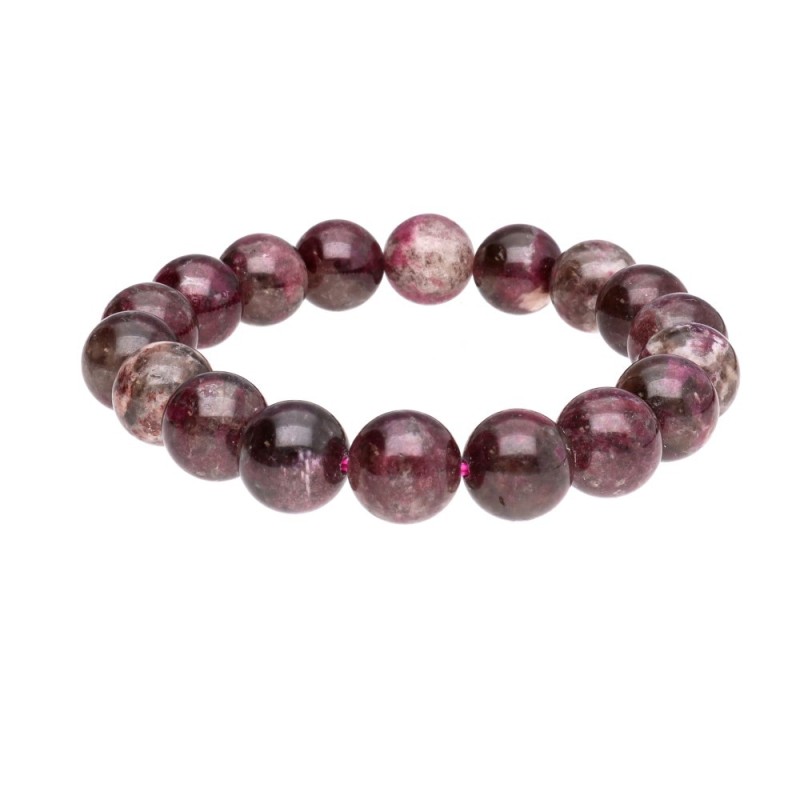 Bracciale in Tormalina Fiore di Prugno 10mm: Eleganza e Energia Positiva
