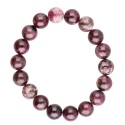 Bracciale in Tormalina Fiore di Prugno 10mm: Eleganza e Energia Positiva
