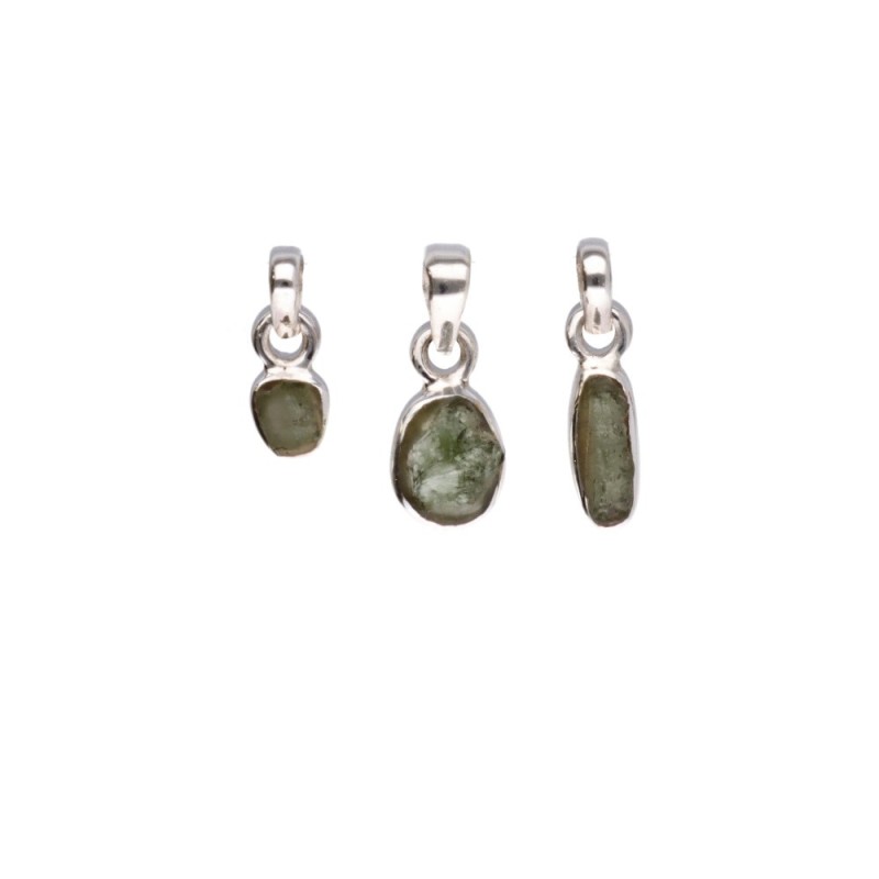 Pendente in Moldavite in Argento Sterling 925 (0,5 - 0,9gr)