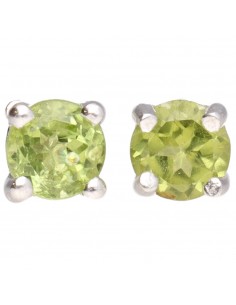 Brinco de botão de peridoto...