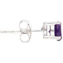 Circular Amethyst Earrings in 925 Sterling Silver - Pure Elegance