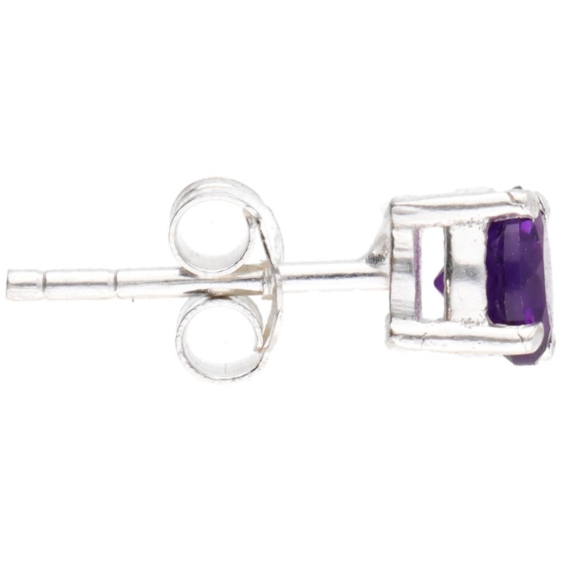 Orecchini Circolari in Ametista con Argento 925 - Eleganza Pura