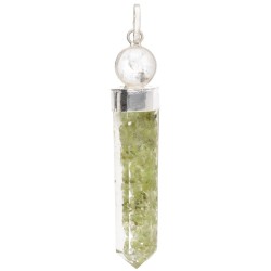 Pendente in Peridoto e Quarzo in Resina: Eleganza ed Energia Naturale