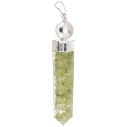 Pendente in Peridoto con Sfera di Quarzo Stile Orgonite