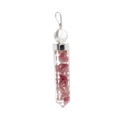 Pendente in Tormalina Rosa con Sfera di Quarzo Stile Orgonite