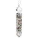 Larimar and Quartz in Resin Pendant: Elegance and Energy