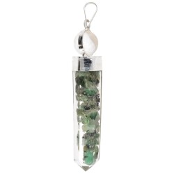 Collana in smeraldo con sfera di quarzo stile orgonite
