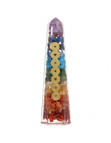 Punta Orgonita de Chakras con Resina