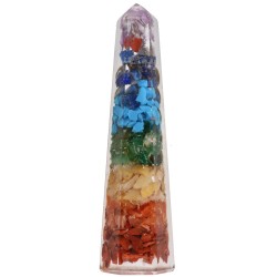 Punta Orgonite di Chakra con Resina