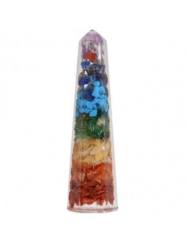 Punta Orgonita de Chakras con Resina